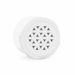 Aufsatz einer UF-Membran mit dem Symbol der Lebensblume, zur zusätzlichen Filterung von Mikroplastik für Wasserfilterkartuschen.